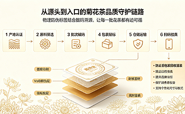 菊花茶品牌防偽標簽定制方案，一物一碼守住產(chǎn)地品質(zhì)